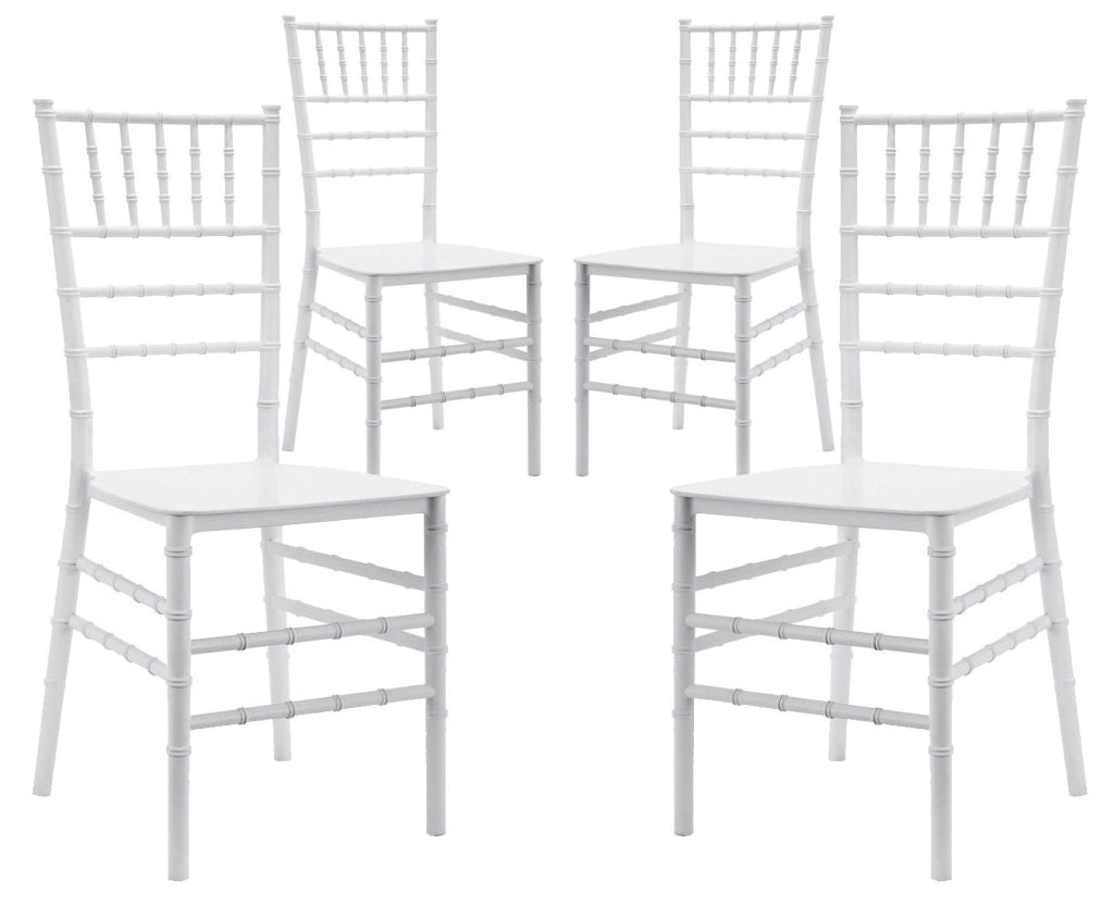 Set 4 Sedie 90,5x40x5x40 cm in Polipropilene Bianco