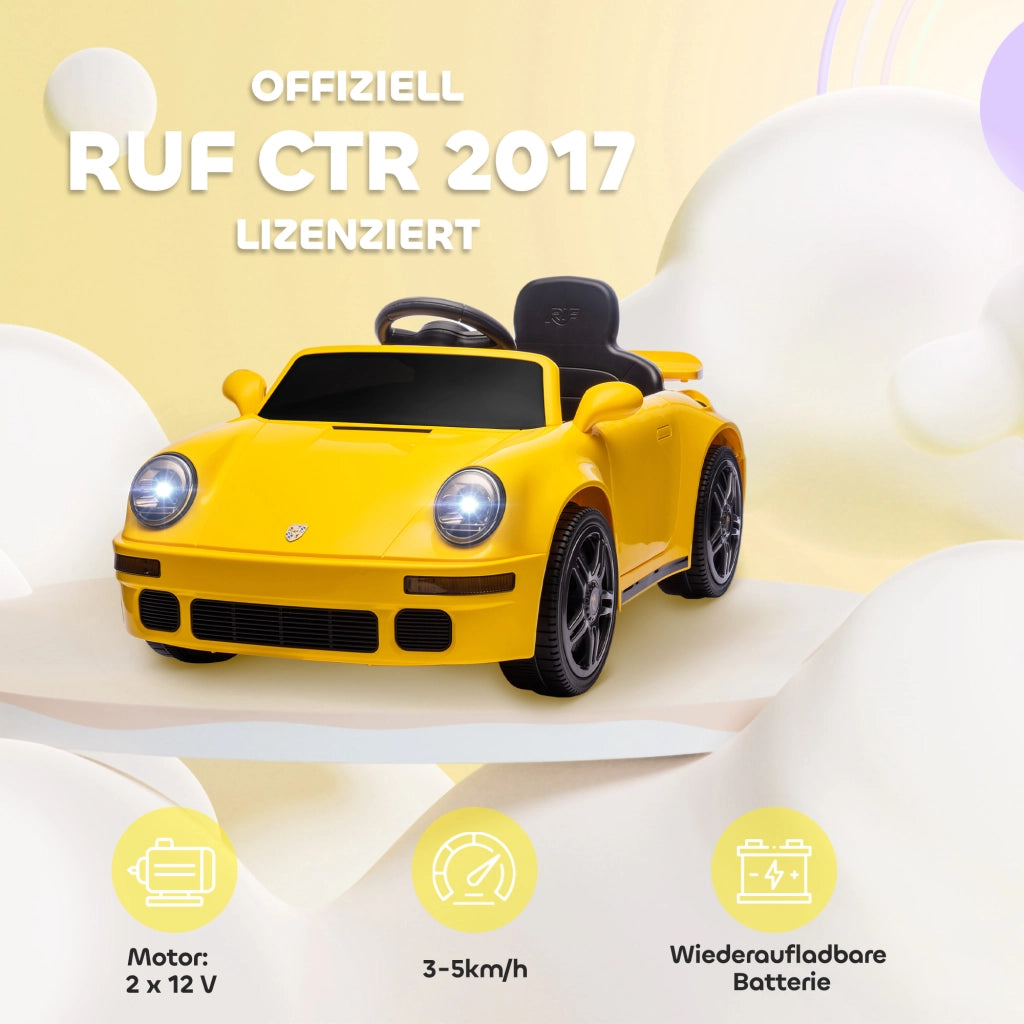 Auto Elettrica per Bambini ¨C zephmum ¨C Giallo, 12V