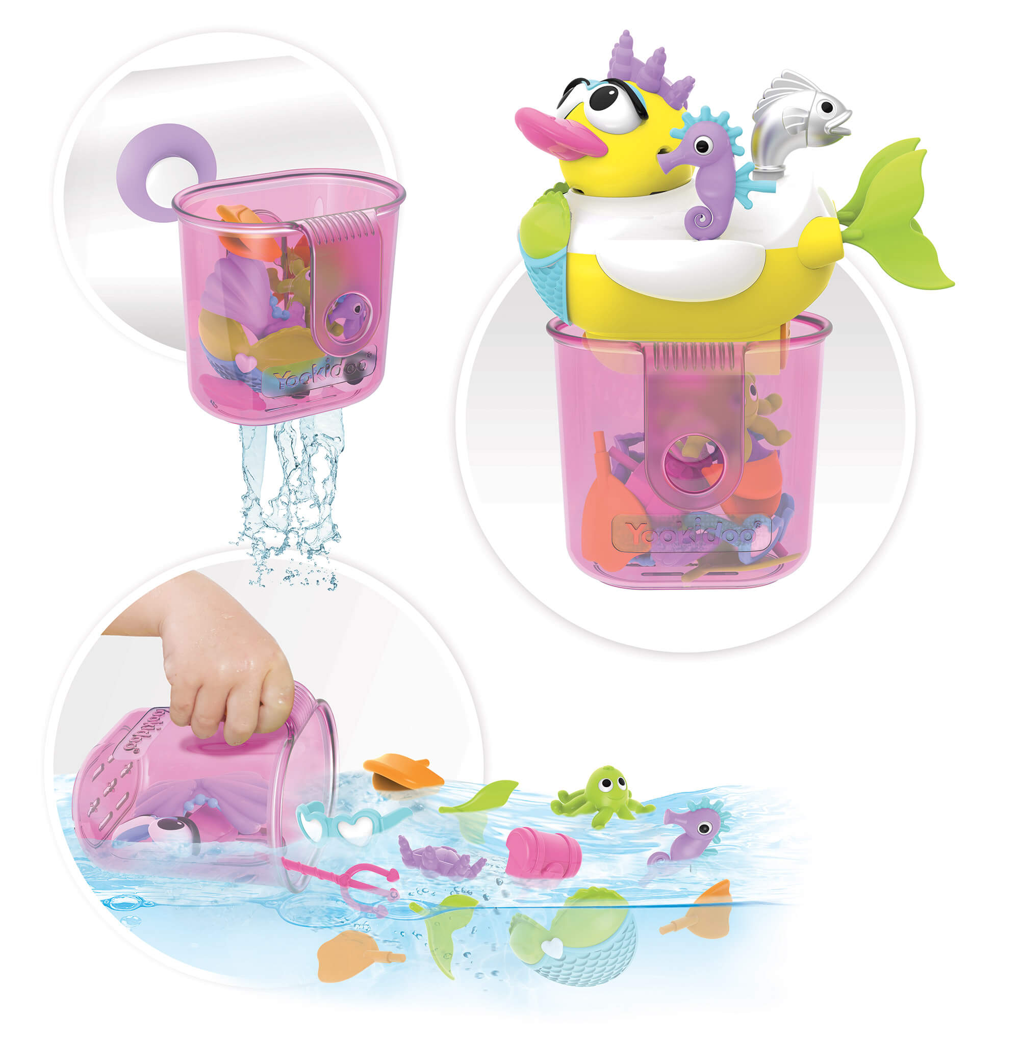 Anatra per Bagnetto con Accessori Yookidoo Jet Duck Create a Mermaid 40171