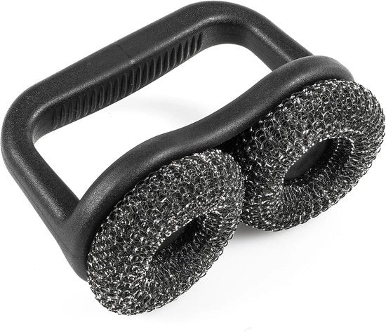 Due set di spazzole a griglia a doppia faccia, grandi pad in acciaio, pulizia profonda, ergonomiche e resistenti