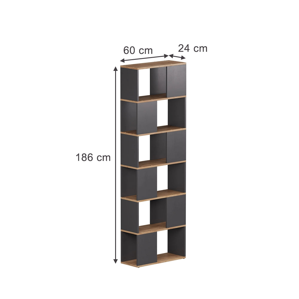 Vicco Divisorio per ambienti Antracite/quercia dorata 60 x 186 cm