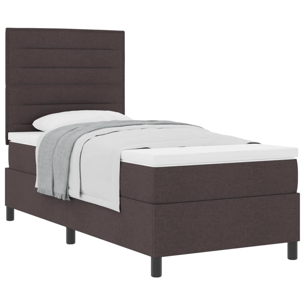 Letto a molle con materasso Marrone Scuro 80 x 200 cm Tessuto 3339269