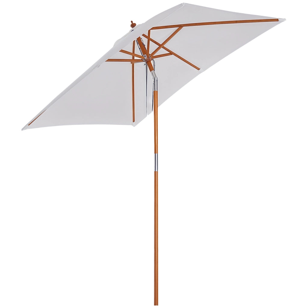Ombrellone da Giardino Inclinabile 2x1.5m ¨C zephmum ¨C Legno Abete, Beige