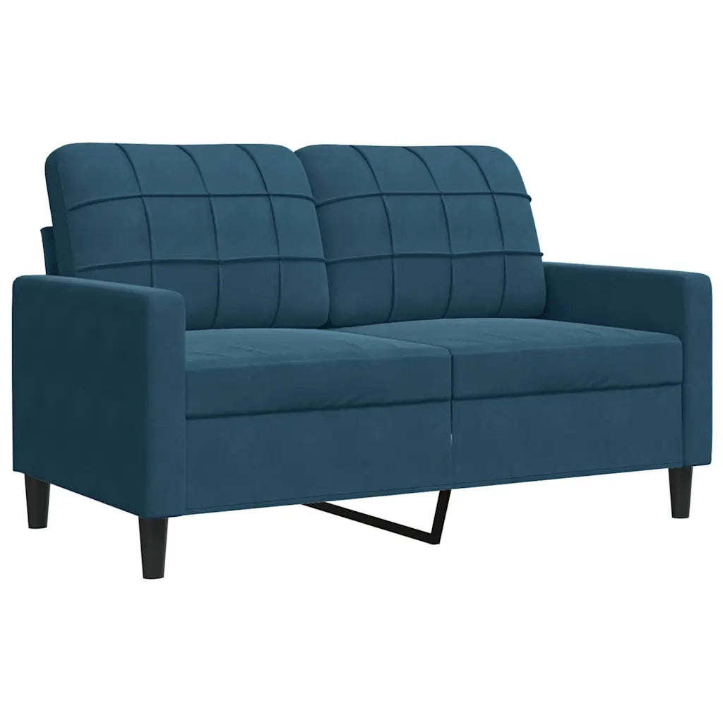 vidaXL Set di Divani 3 pz con Cuscini e Rinforzi Blu in Velluto