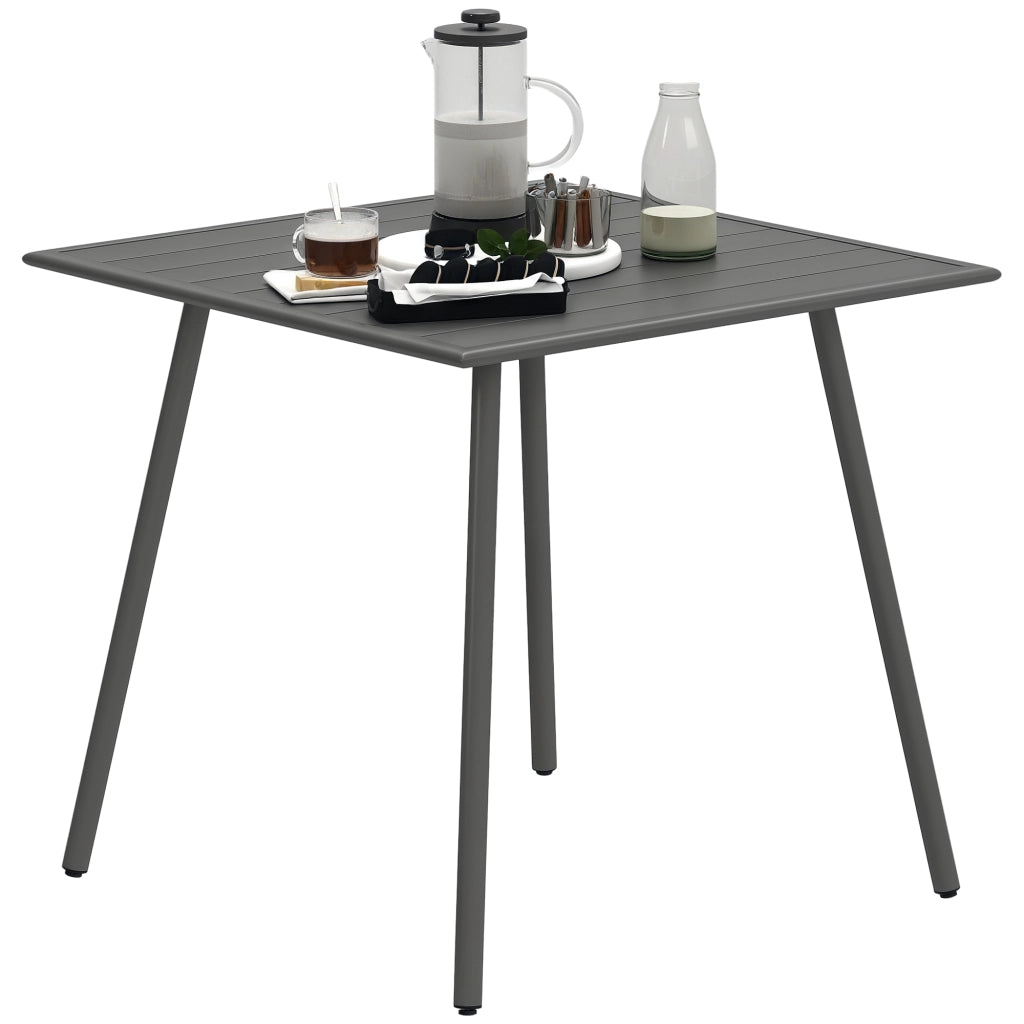 Tavolo da giardino per 6 persone ¨C zephmum ¨C Grigio, 80x80x74 cm
