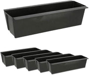 Set di contenitori per piante da 6 - Contenitore per pallet europeo - Plastica - Resistente al tempo - Nero - Dimensioni 36,8 x 12,6 x 9,4 cm - Contenitore per fiori