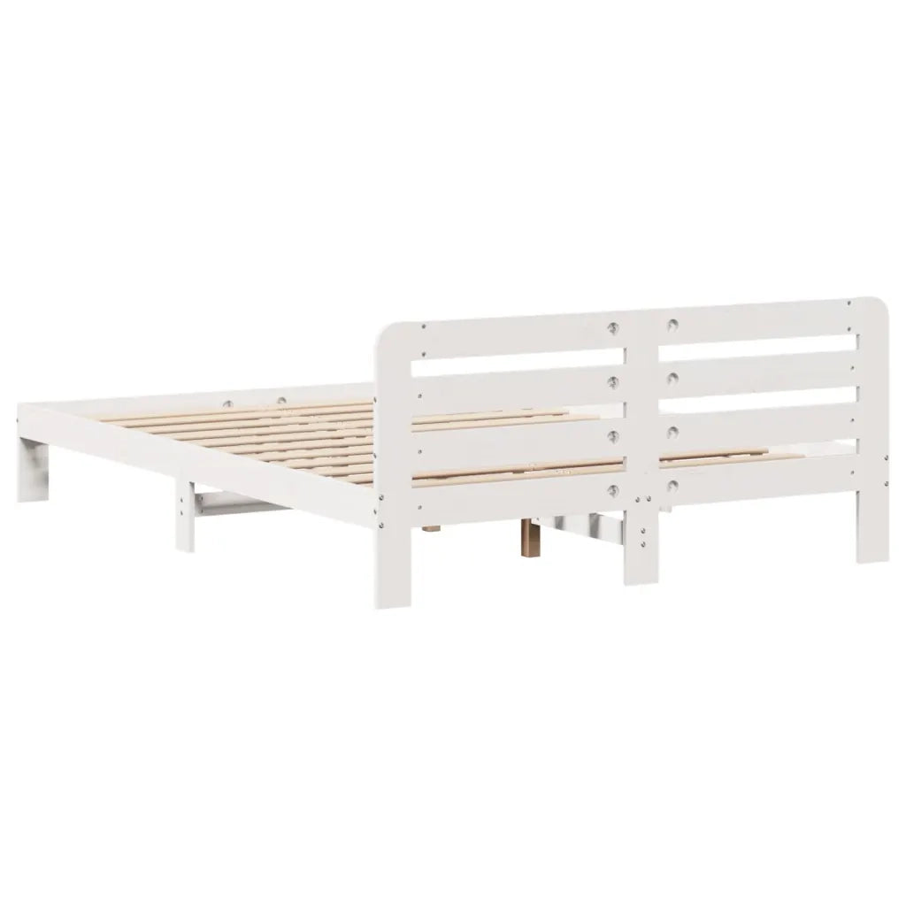 Letto senza Materasso Bianco 140x190 cm Legno Massello di Pino