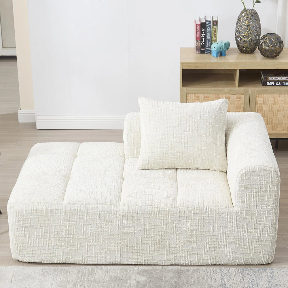 Chaise longue - Xylo - pronto uso con tasche laterali beige