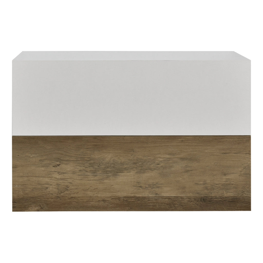 Set di 2 Comodini da Parete con Cassetto 46x30x15 cm Effetto Legno / Bianco Opaco [en.casa]