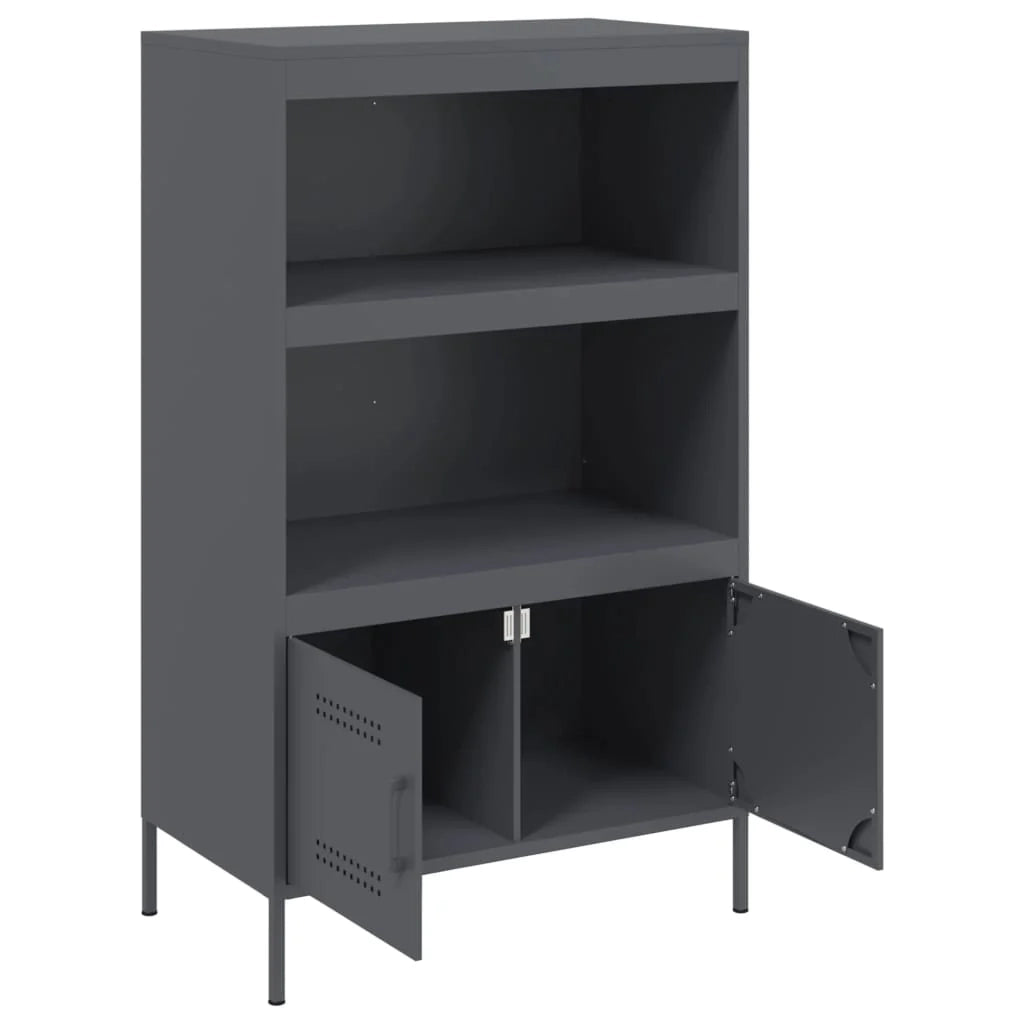 Buffet credenza cassettiera armadio mobile contenitore organizer cucina soggiorno salotto alto 68 x 39 x 113 cm acciaio antracite 02_0032212
