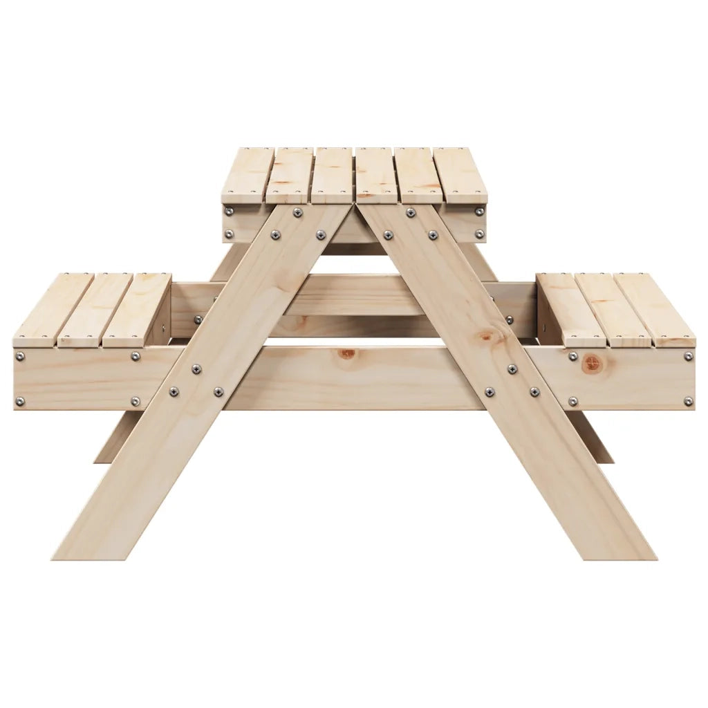 Tavolo da Picnic per Bambini 88x97x52 cm Legno Massello di Pino 832596