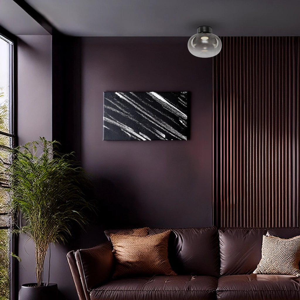 Plafoniera moderna nera vetro fumé LED 4W Vaso Milagro