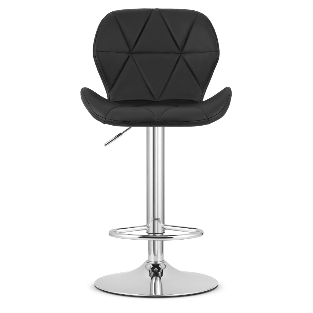 Sgabello VALORA WEST - Similpelle nera, base cromata per soggiorno, cucina