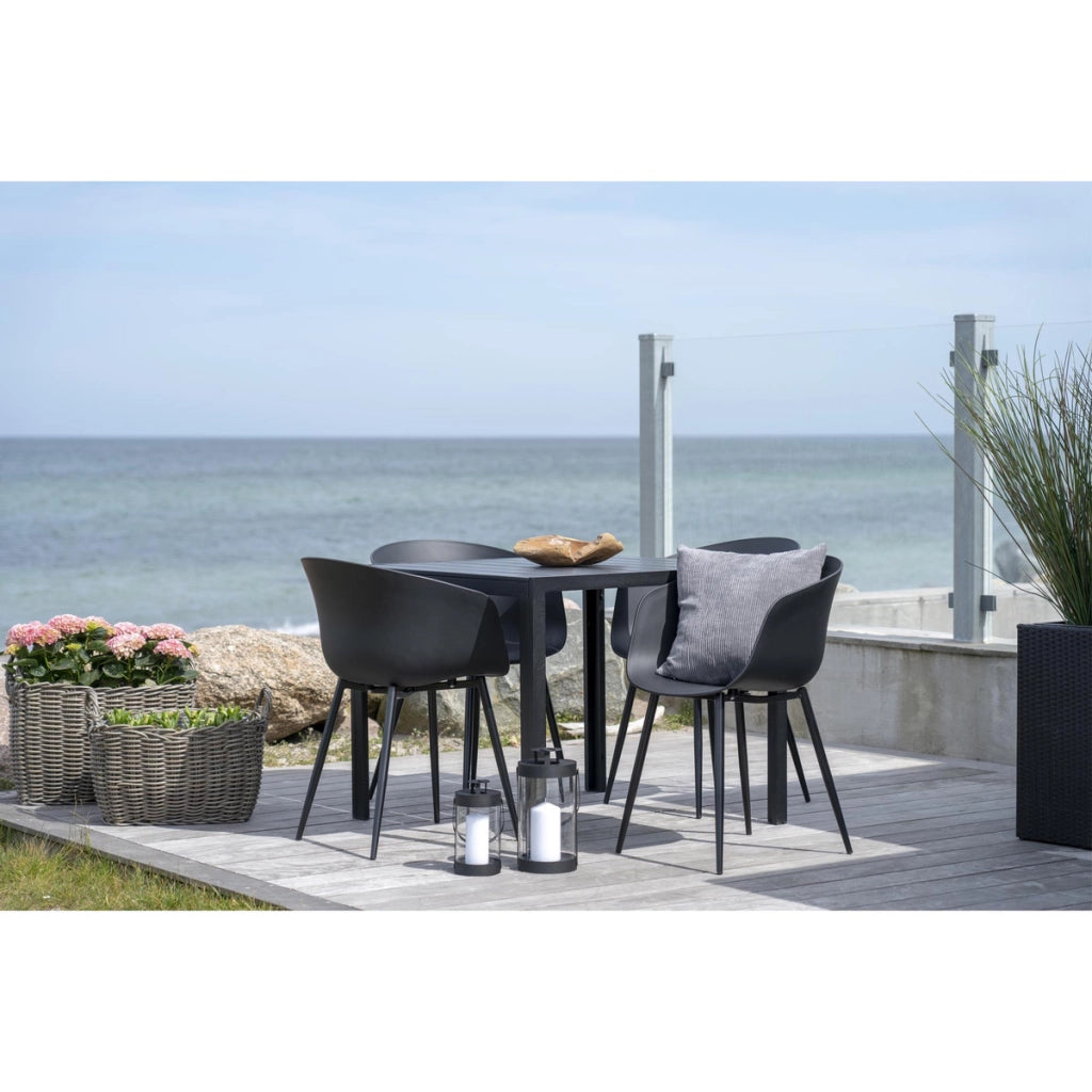Set di 2 Sedie Roda, Nero, Plastica, 56x55x78 cm