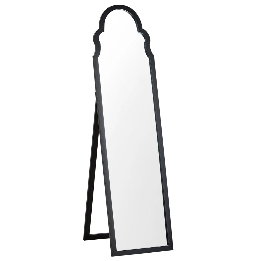 Specchio da terra in vetro MDF nero 40 x 150 cm con supporto cornice decorativa design moderno