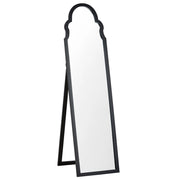 Specchio da terra in vetro MDF nero 40 x 150 cm con supporto cornice decorativa design moderno