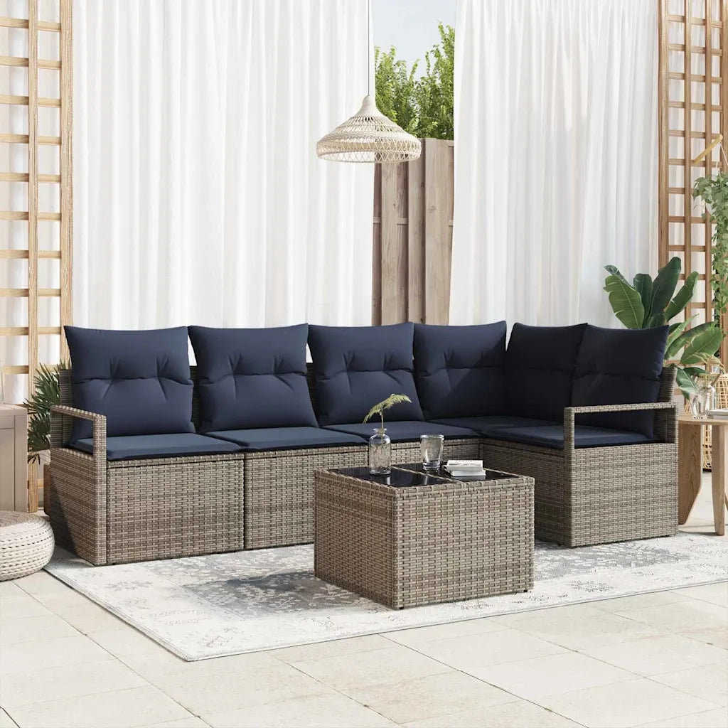 Set di divani 6 pcs Grigio polyrattan 3346395