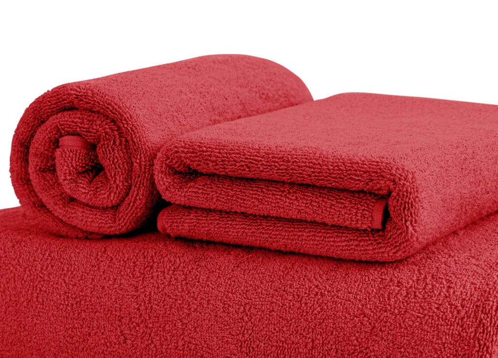 Asciugamani Salvietta Bagno In Morbida Spugna Modello Sophie Colore Rosso Cherry - Telo - Cherry