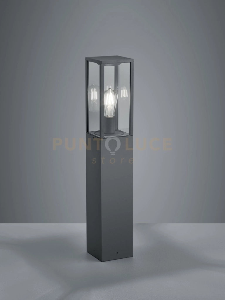 GARONNE PALO ALTO DA ESTERNO RETTANGOLARE IN FUSIONE COLORE ANTRACITE H. 80CM 1 LUCE ATTACCO E27