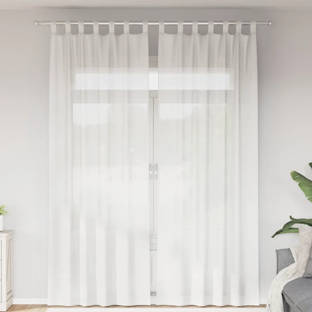 vidaXL Tende in Voile con Passanti 2 pz Bianco 140x260 cm