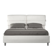 Letto imbottito Matrimoniale 160x200 cm Nandy - Bianco,Similpelle,Senza rete