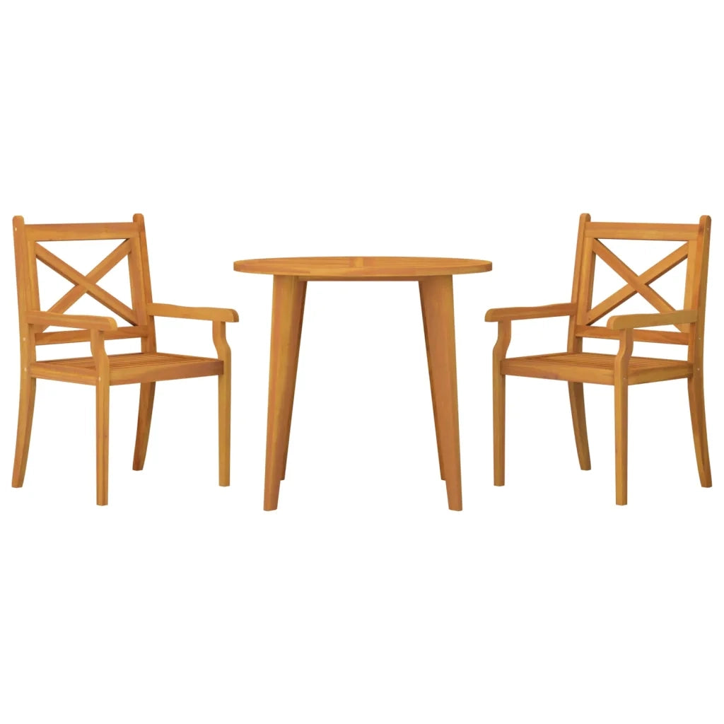 Set Mobili da Pranzo per Giardino 3 pz Legno Massello di Acacia cod mxl 35684