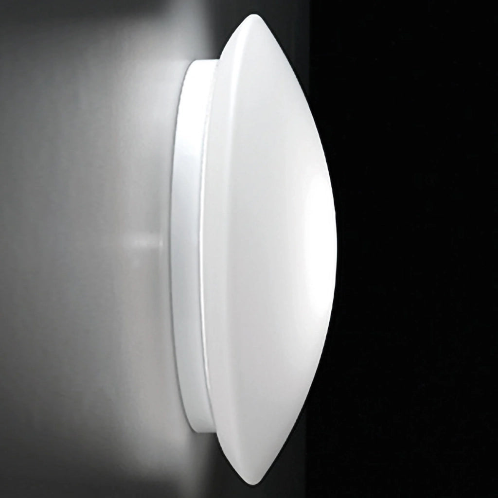 Bis bayonet parete/soffitto ø.400x130mm. sensor 16,0w led 22-27-30-40k-ip20- b.co,vetro b.co
