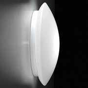 Bis bayonet parete/soffitto ø.400x130mm. sensor 16,0w led 22-27-30-40k-ip20- b.co,vetro b.co