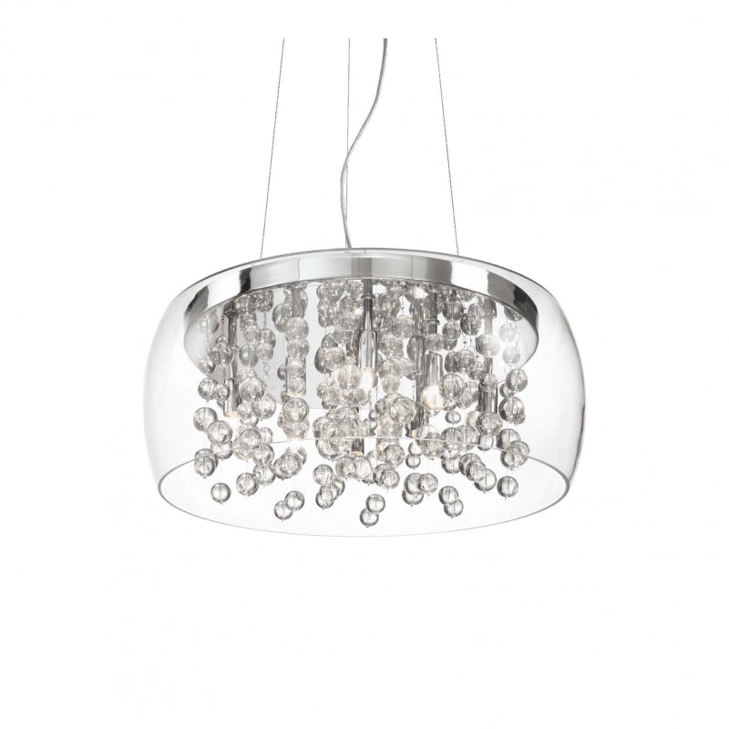 Lampada A Sospensione Audi-80 Sp8 Trasparente Ideal-Lux