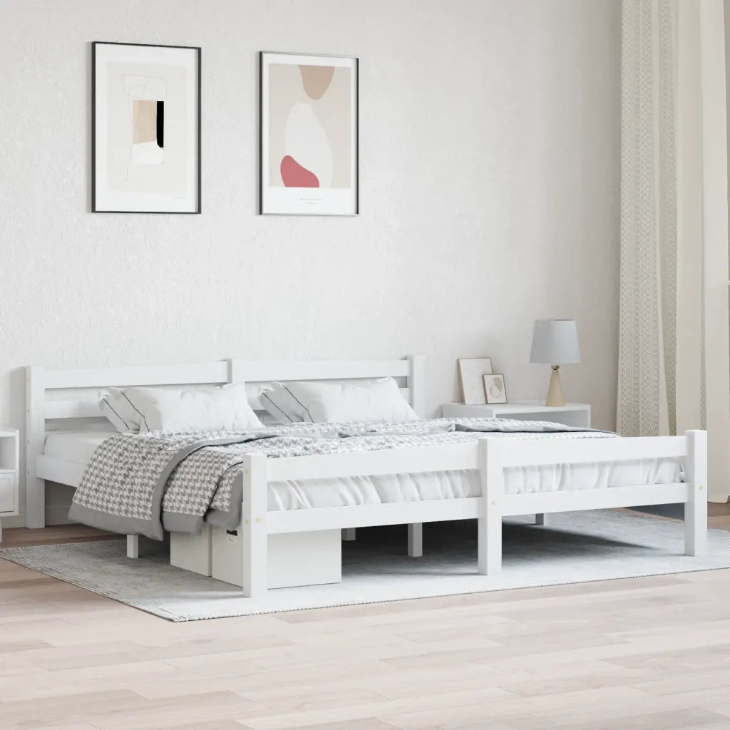 Giroletto senza Materasso Bianco 180x200 cm in Legno di Pino 322073