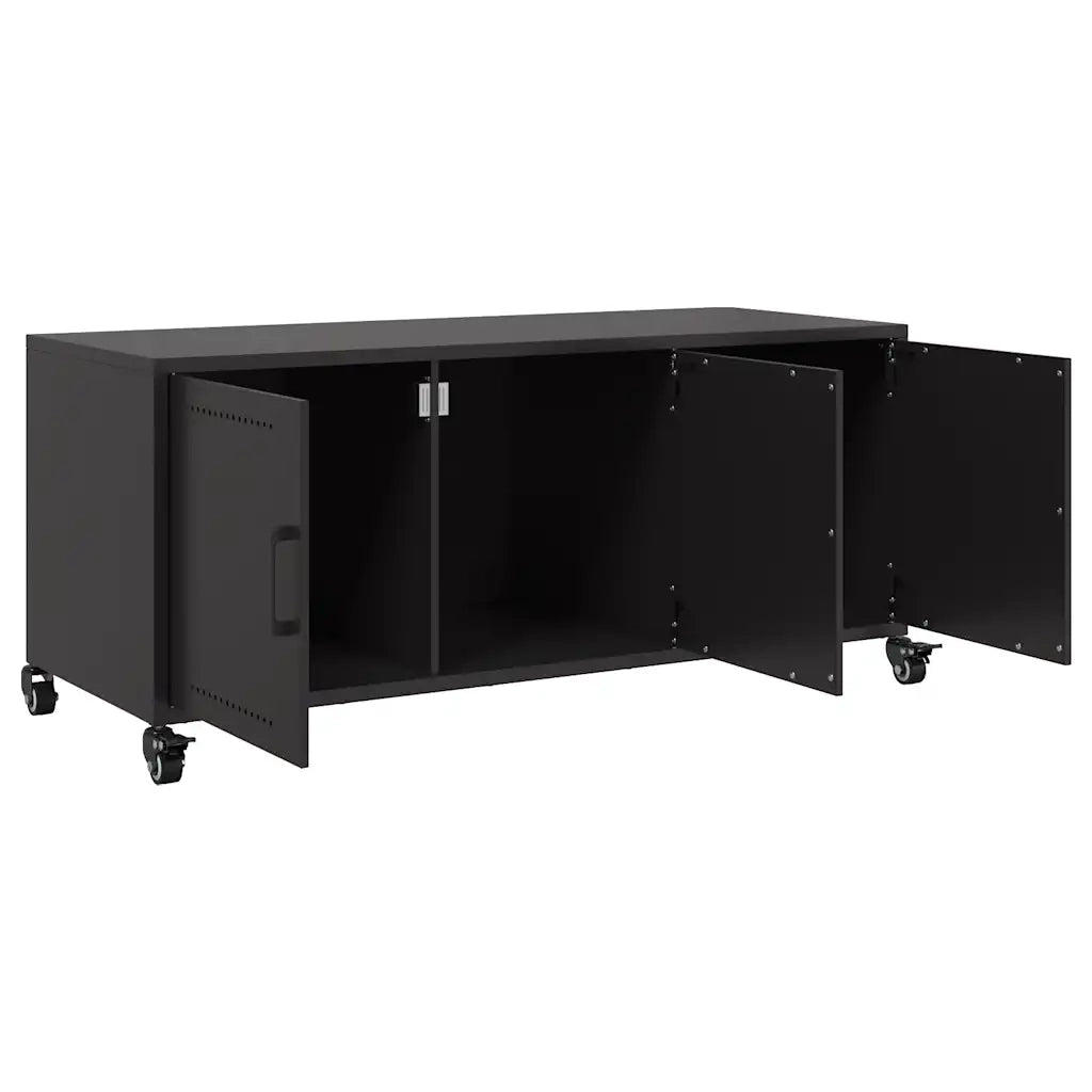 Mobile TV Nero 100,5x39x43,5 cm in Acciaio