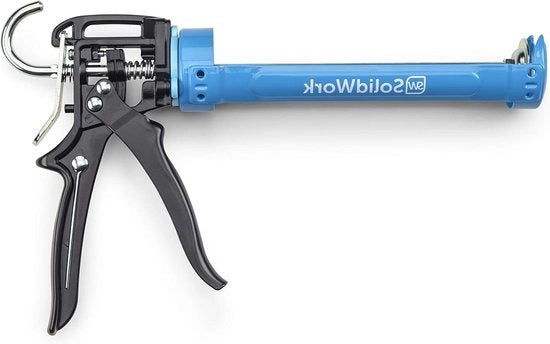 Cartridgepers professionale con trasmissione 24-1 e pistola a spruzzo in silicone - per sigillanti e adesivi 310ml (blu)