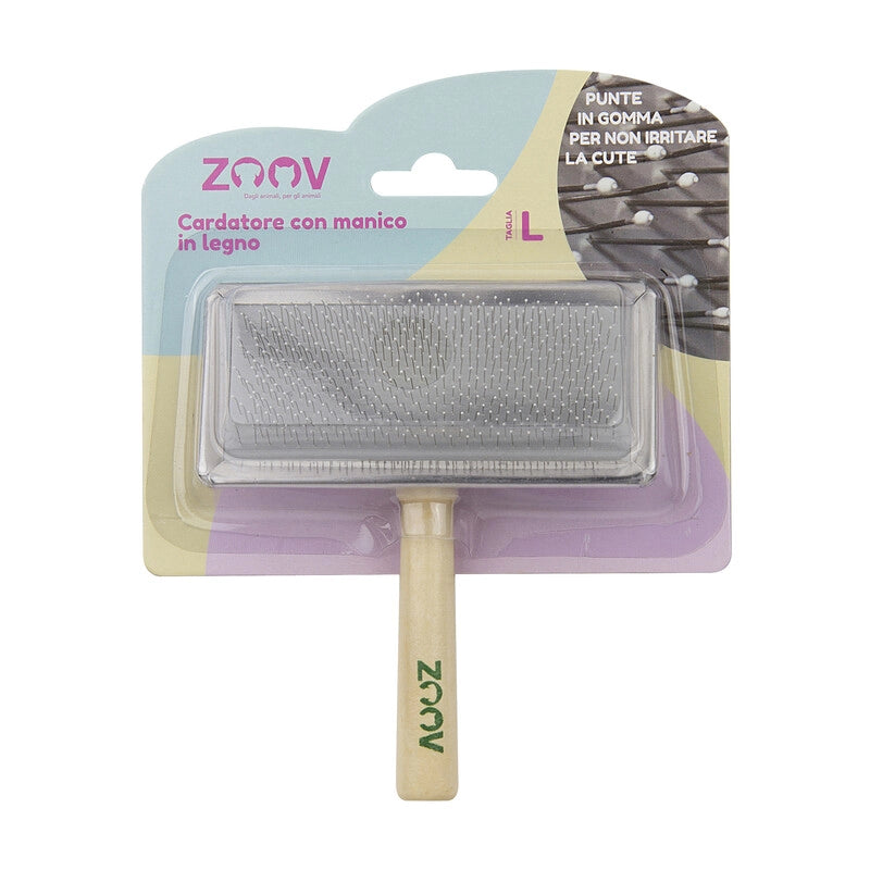 ZOOV CARDATORE C/MANICO LEGNO 11,5X5,5 CM- 1,0 pz