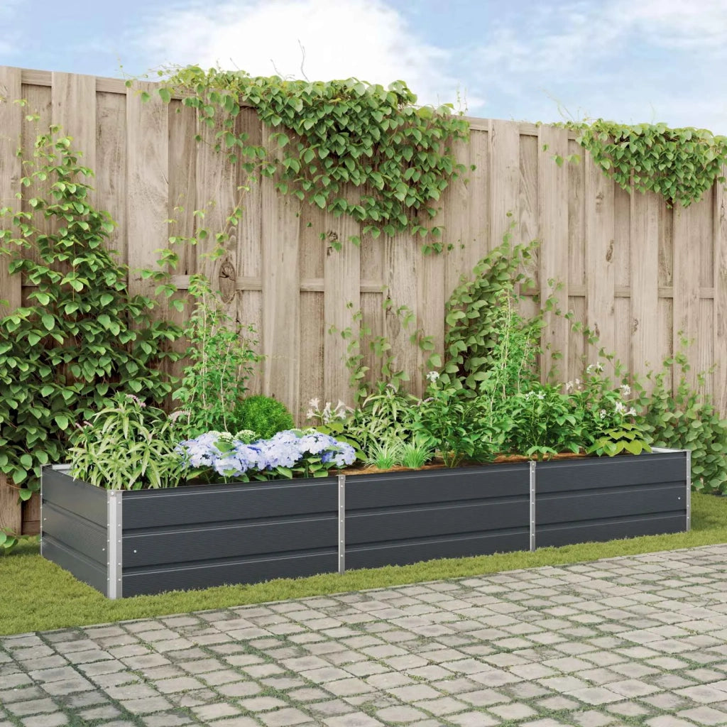 Fioriera Antracite 290 x 100 x 45 cm Acciaio zincato