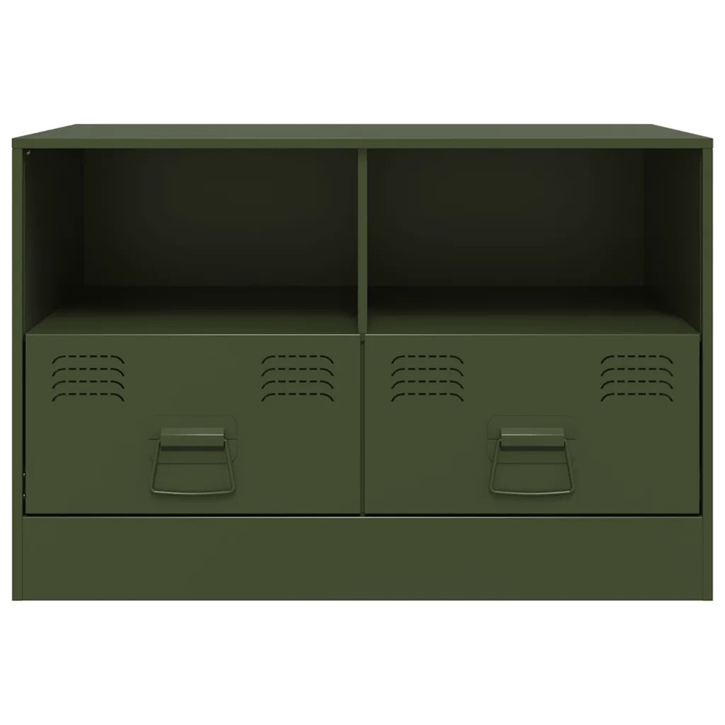 Mobile TV Verde Oliva 67x39x44 cm in Acciaio