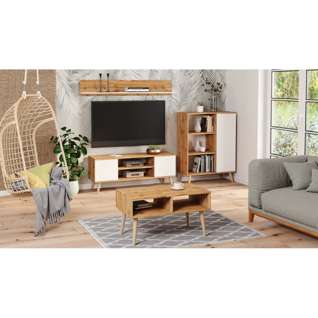 Mobile porta TV Focus in rovere Gold Craft e bianco