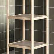 MOBILE BAGNO MODERNO A 4 LIVELLI ANTIRIBALTAMENTO IN BAMBÙ 33X31X110 CM COLOR LEGNO