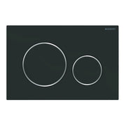 PLACCA DI COPERTURA 2 TASTI SIGMA 20 GEBERIT- Nera opaca bordi tasti cromo GEBERIT