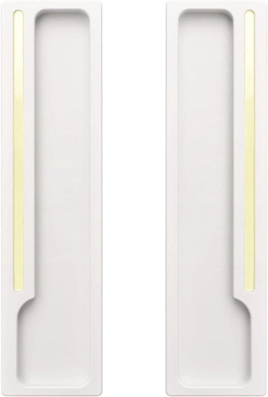 Maniglie per porta scorrevole illuminata - Forma rettangolare - Lega di alluminio - Per armadio a muro - Per cabina armadio - Bianco