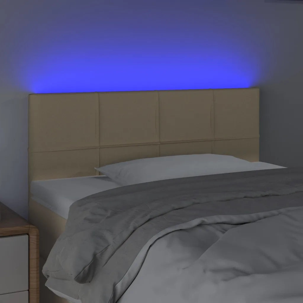 Testiera | Testata a LED Crema 100x5x78/88 cm in Tessuto