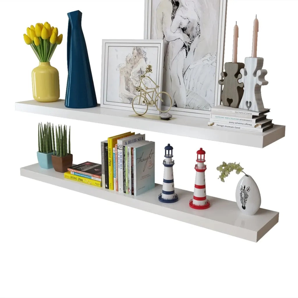 4 pz Mensole a Parete | Scaffale Parete | Ripiano a parete Bianco 120 cm