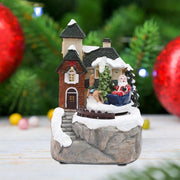Trade Shop - Paesaggio Statuette Tema Decorazione Natale Da 15 Cm Con Luce A Led Vari Modelli -