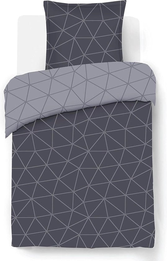 Tappeto da letto Antracite Cotone 140 x 200 cm con cuscino 65 x 65 cm