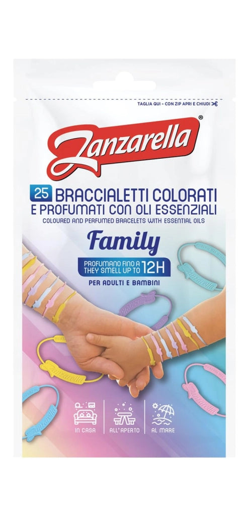 Braccialetti Anti Zanzara Family 25 Pezzi Zanzarella