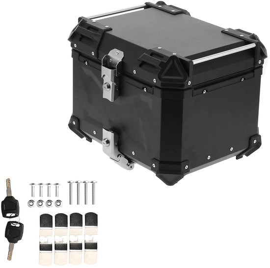 Top Case per Motocicletta - Materiale in Alluminio - Impermeabile - Progettato per Helm e Bagaglio - Tasca di Carico - Risparmio di Spazio - Adatto per Motocicli - Progettato con Materiali Leggeri