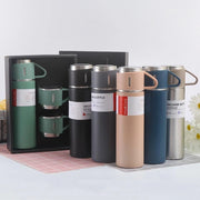 Trade Shop - Set Thermos In Acciaio Infrangibile A Doppia Parete Da 500 Ml Con 2 Tazze Termiche Regalo -
