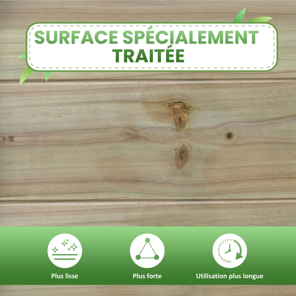 Tavolo da giardino in legno con ripiani ¨C zephmum ¨C verde 113x56x84 cm