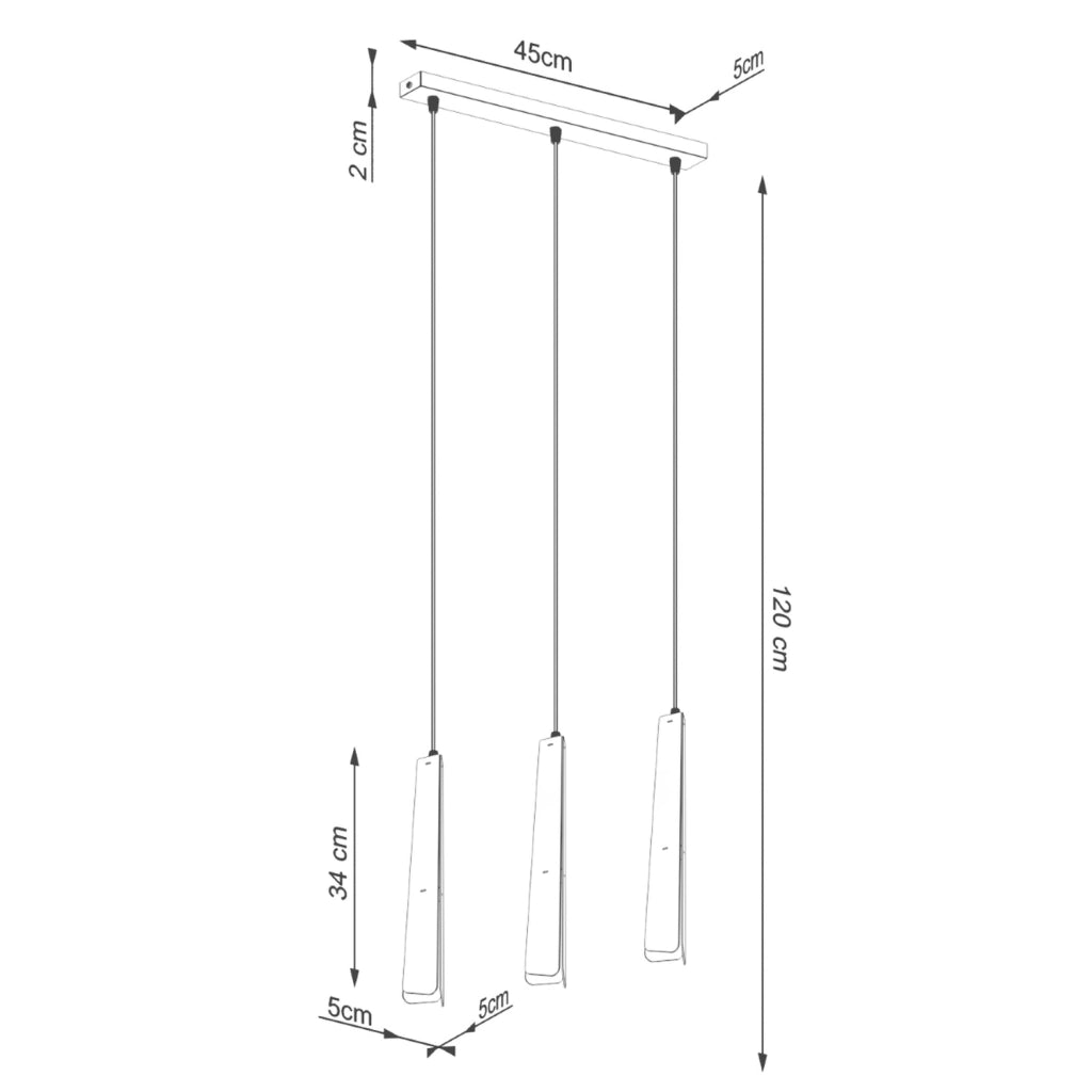 Lampada a sospensione REFLEX nera 3 luci G9 Pure Lume