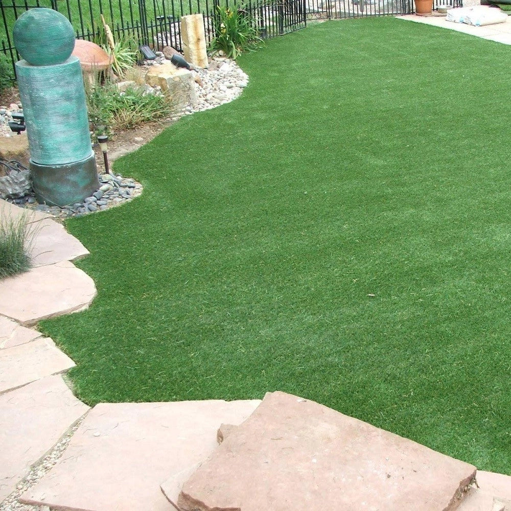 Trade Shop - Prato Sintetico 10mm Finta Erba Tappeto Manto Giardino 4 Sfumature Colore 1x25mt -