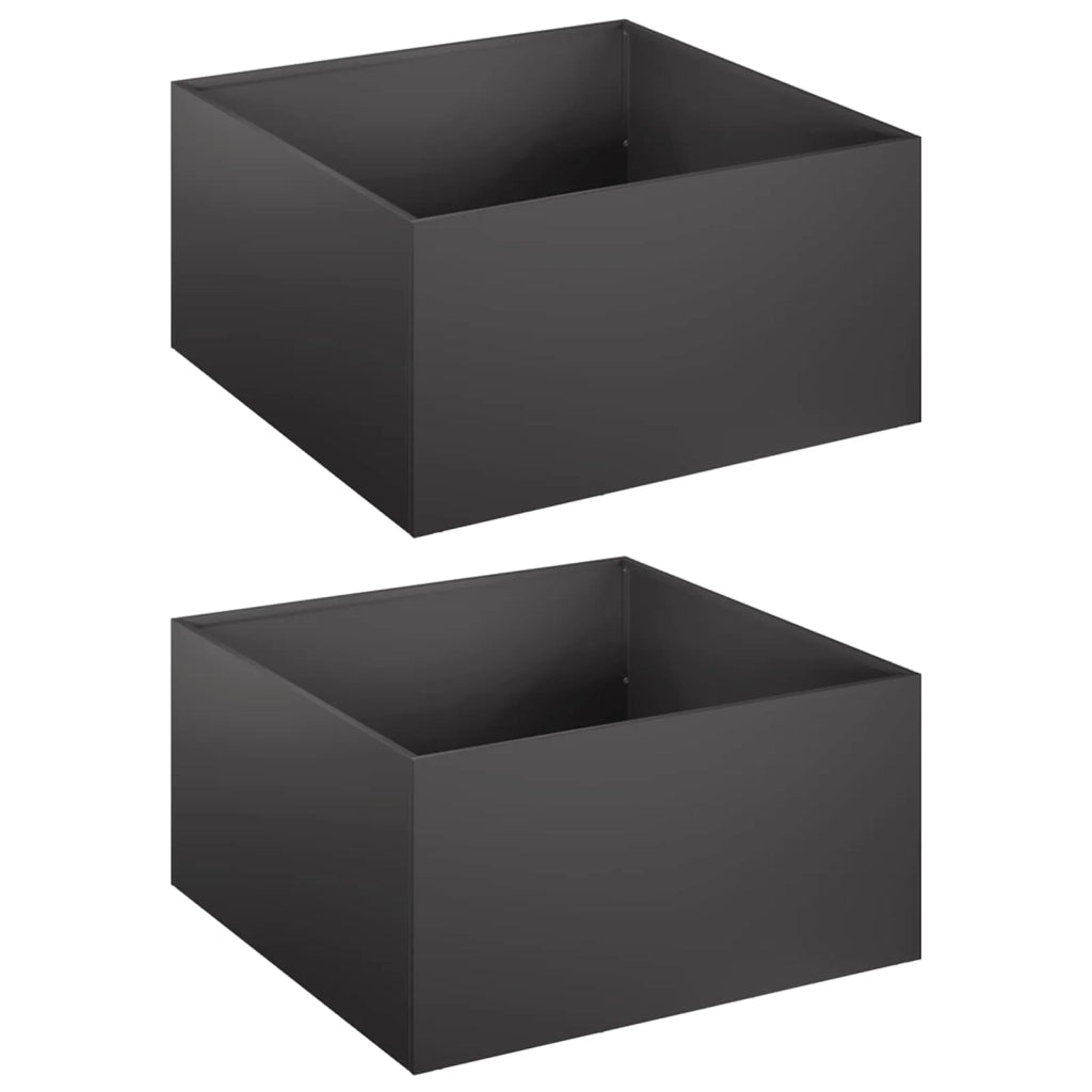 Vaso da giardino 2 pz Nero 40 x 40 x 30 cm 8005037